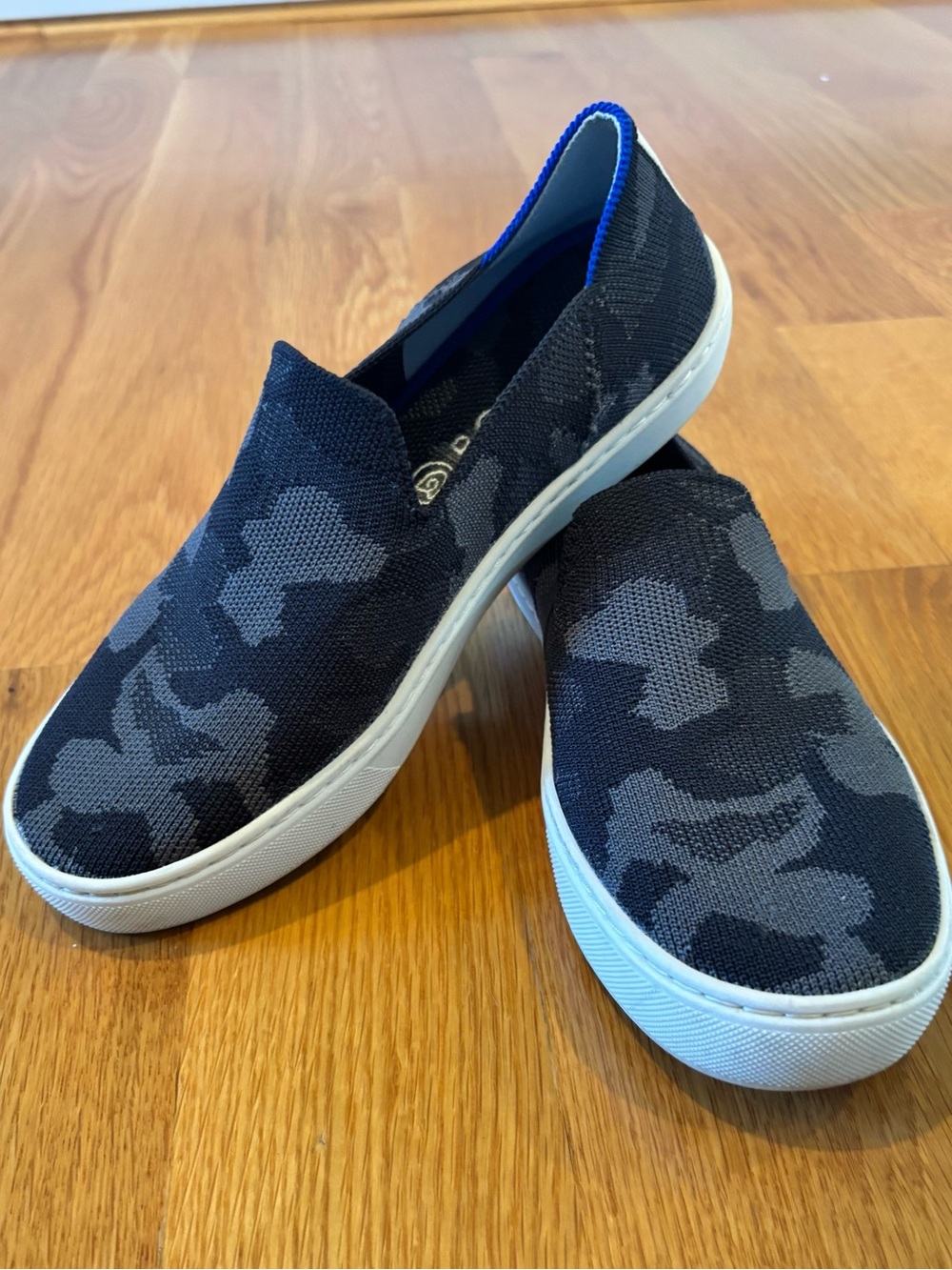 Rothy’s Women’s  Slip-On Knit Casual Sneakers - Black Camouflage-6.5